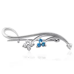 Серебряная брошь (9527)