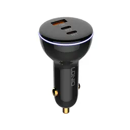 Зарядний пристрій для авто Ldnio c102 160 W 2 USB-С + 1 USB-A 3 port car charger адаптер швидкого заряджання - мініатюра 4