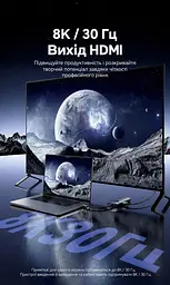 Док-станція Vention хаб 5-в-1 з підключенням USB-C вихід HDMI до 8K 30 Гц для даних 1 USB-C та 2 USB-A до 5 Гбіт/с вхід живлення USB-C PD до 100 Вт сірий (TQXHB) - мініатюра 6