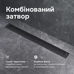 Трап для душу лінійний AM.PM Masterflow Cut Gradient 700 мм, універсальний затвор, чорний (W01SC-P11-070-01BM) - мініатюра 5