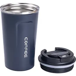 Термочашка Coffee 380 мл з датчиком температури, синій Yiwu HPGM5821BL - мініатюра 5