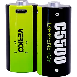 Акумулятор Verico C/R14 USB Type-C 3700mAh 1.5V Li-ion * 2 (LoopEnergy) (1BTOV-A4N0A2-NN) - мініатюра 1