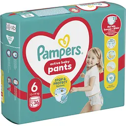 Підгузки-трусики Pampers Active Baby Pants Розмір 6 (13-19 кг) 36 шт.  - мініатюра 2