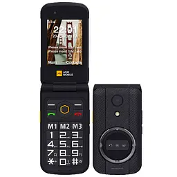 Кнопковий захищений телефон — розкладушка AGM M8 Flip Black