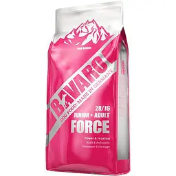 Сухий корм Bavaro Force 28/16 для собак підходить для вигодовування цуценят вже з другого місяця життя 18 кг