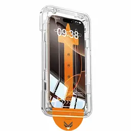 Захисне скло з рамкою-аплікатором для iPhone 17 Pro Max / Full Cover / Anti Dust / HD Clear