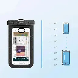 Водонепроникний чохол UGREEN Waterproof Phone Pouch Clear/Black [LP186] [69039] - мініатюра 8