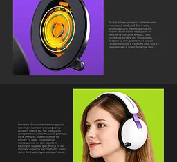 Ігрові навушники бездротові з мікрофоном HATOR HH-30-BV Hellyberry Wireless Black-Violet - мініатюра 9