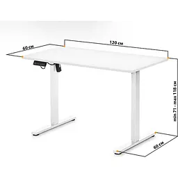 Комп'ютерний ігровий стіл Mealux PowerDesk Lite White (EVO-201 Lite W/W) [111797] - мініатюра 3