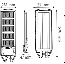 Світильник вуличний консольний Horoz Electric LED Grand PRO-300 на сонячній батареї з датчиком руху - мініатюра 2