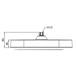 Верхній душ Koer KP-0404-01-OH 325x200 мм KR5000, Хром - мініатюра 2