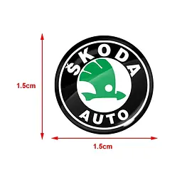 Наклейка з логотипом Skoda №2 для автоключів d=15 мм Пластикова об'ємна (Завод) - мініатюра 2