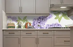 Вініловий кухонний фартух Ніжна Бузок наклейка для кухні ПВХ листя Квіти Фіолетовий Happy Pocket Z181635 - мініатюра 5