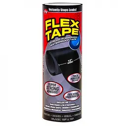 Водонепроникна ізоляційна клейка стрічка скотч 20х150 см Флекс тейп Flex Tape чорний - мініатюра 2