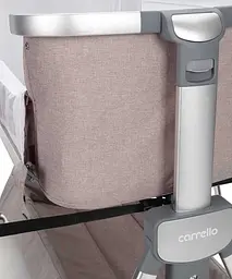 Дитяче ліжечко Carrello Aria CRL16402 Cream Beige приставне з люлькою кошиком 4 колеса метал каркас - мініатюра 4