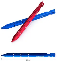 Кілки Naturehike (NH15A009-I) алюмінієві - 4 шт - 25 см - червоні - мініатюра 2
