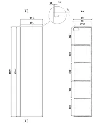 Пенал Cersanit Larga 160 блакитний S932-020 - мініатюра 4