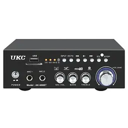 Підсилювач звуку UKC AK-688BT Bluetooth Караоке 2-канальний 2x30W Black - мініатюра 2