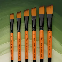 Пензель синтетика кутова FLAME 1368А №0 коротка ручка Rosa - мініатюра 5
