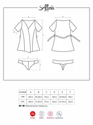 Еротичний комплект Obsessive Alluria robe S/M чорний - мініатюра 5