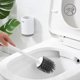 Йоржик для унітазу МВМ My Home клейкий настінний BP-12, білий з сірим (BP-12 WHITE/GRAY) - мініатюра 11