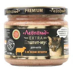 Вологий корм для котів Леопольд паштет-мус ягня 300 г