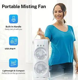 Портативний вентилятор Voltronic T1818, зволоження, підсвічування, Air Cooler Fan White - мініатюра 10