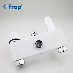 Душова система Frap F2434, поворотний вилив - перемикач на лійку, білий/хром - мініатюра 3