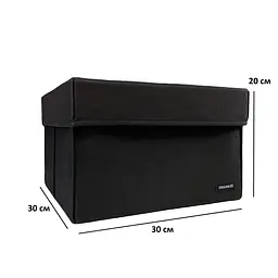 Короб для іграшок та настільних ігор L з кришкою  ORGANIZE  - 30*30*20 см (чорний) - мініатюра 5