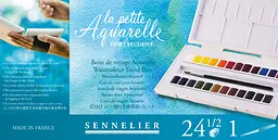 Набір акварельних фарб Sennelier La Petite, 24 кольори, кювета, пластиковий пенал + пензль - мініатюра 2