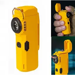 Ліхтар MULTIFUNCTIONAL D51-COB, Li-Ion акум., індикація заряду, запальничка, ЗП Type-C Жовтий