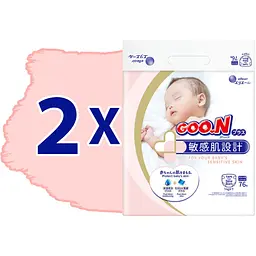Підгузки на липучках GOO.N Plus для новонароджених NB (до 5 кг) 152 шт. - мініатюра 2