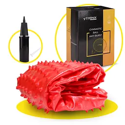 М'яч для фітнесу (фітбол) Cornix 65 см масажний Anti-Burst Red XR-0486 - мініатюра 7