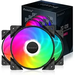 Кулер до корпусу Zezzio ZC-120 Colorful 3in1