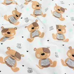 Пелюшки фланелеві Cosas Teddy Bear 80x80 см, бежеві - мініатюра 3
