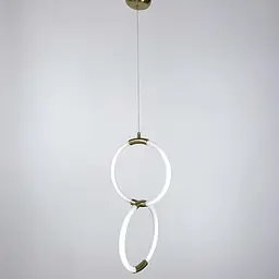 Дизайнерський латунний підвіс подвійний круг з гнучкою LED стрічкою Line.F Mj 60/2 - мініатюра 5