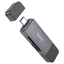 Універсальний кардридер HOCO HB45 Spirit 2-in-1 (USB 3.0 + Type-C) | SD/MicroSD, 5Gbps - Metal Gray - мініатюра 4