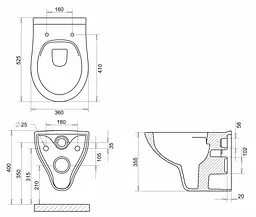 Унітаз підвісний Imprese Netka R Rimless із сидінням Soft Close с065048, Білий - мініатюра 3