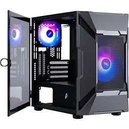 Корпус 1stPlayer D3-A-BK-1F7-14-1F7 Black [146454] - мініатюра 2