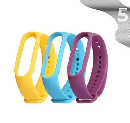 Комплект силіконових ремінців для фітнес браслетів Xiaomi Mi Band 5/6/7, Silicone, viola pansy, зі зручною застібкою, на фітнес трекер та смарт годинник, ArmorStandart (ARM57048)