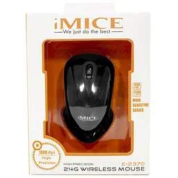 Миша комп'ютерна iMICE E-2370 бездротова USB Роздільна здатність 1600 DPI мишка Чорна - мініатюра 8