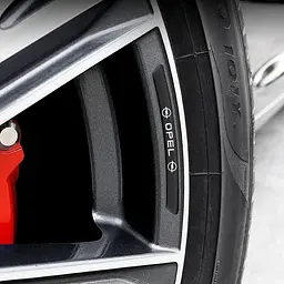 Емблема обода колеса Opel 4 шт Алюміній наклейка на диски на скотчі Чорні - мініатюра 3
