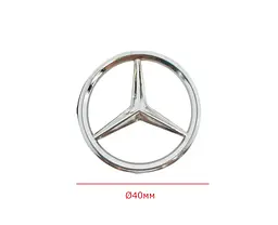 Емблема керма Mercedes-Benz Хром Ø40 мм (на скотчі) - мініатюра 2