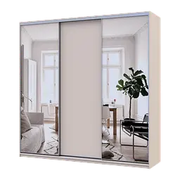 Шафа купе Doros Сіті Лайт Кашемір 1 ДСП / 2 дзеркала 225х60х225 (80736380)