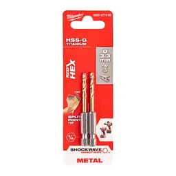 Свердло по металу RedHEX SHOCKWAVE HSS-TiN MILWAUKEE, діаметр 3,3х67х24мм, (2шт)