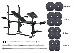 Лава для жиму RN-Sport REX 1020 4 грифи 2х15 кг, 4x10 кг, 4x5 кг, 4x2.5 кг