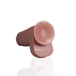 Фалоімітатор RealRock Extra Thick with Balls 10", 25.4 см (тілесний) - мініатюра 3