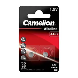 Батарейка Camelion AG3 / LR41 лужна 2 шт. (AG3-BP2)
