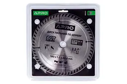 Диск пильний по дереву Apro 180 x 22.220мм x 60T - мініатюра 2