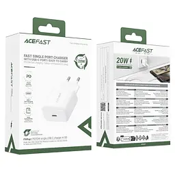Мережевий зарядний пристрій ACEFAST A130 PD20W single USB-C charger білий - мініатюра 2